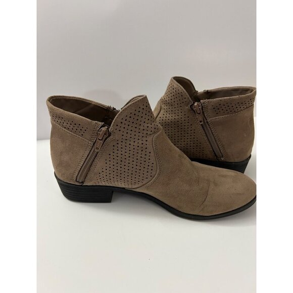 G.H. BASS Maggie Ankle Bootie Women's Sz 8.5 Beige Leather Side Zip Round Toe - Picture 4 of 8